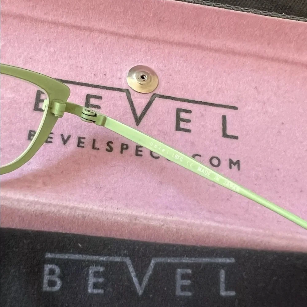 Bevel Eyeglasses Debbie sky Blue light green Frame Case Japan 46-17 Titanium GUC